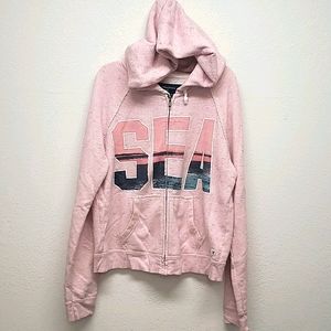 American Eagle zipup hoodie pink  EUC size M